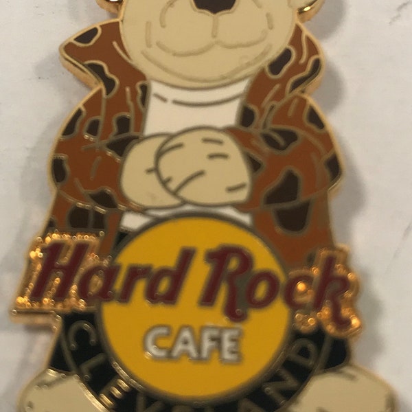 Vintage Hard Rock Cafe Cleveland Ohio Cool Bear Large Enamel Pin Limited Edition 200's Mint Condition