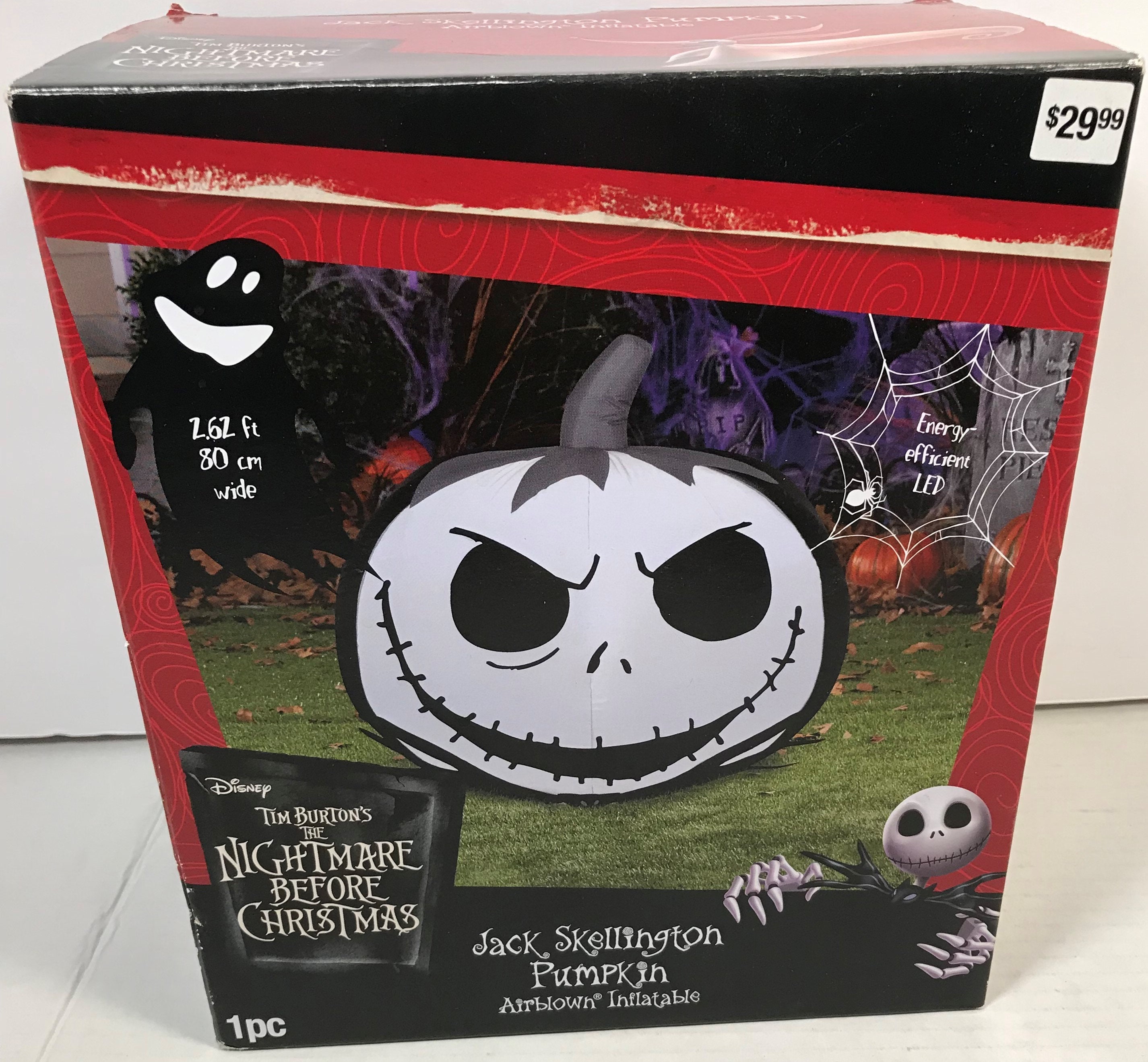 Vintage Gemmy Jack Skellington Inflatable Airblown Pumpkin