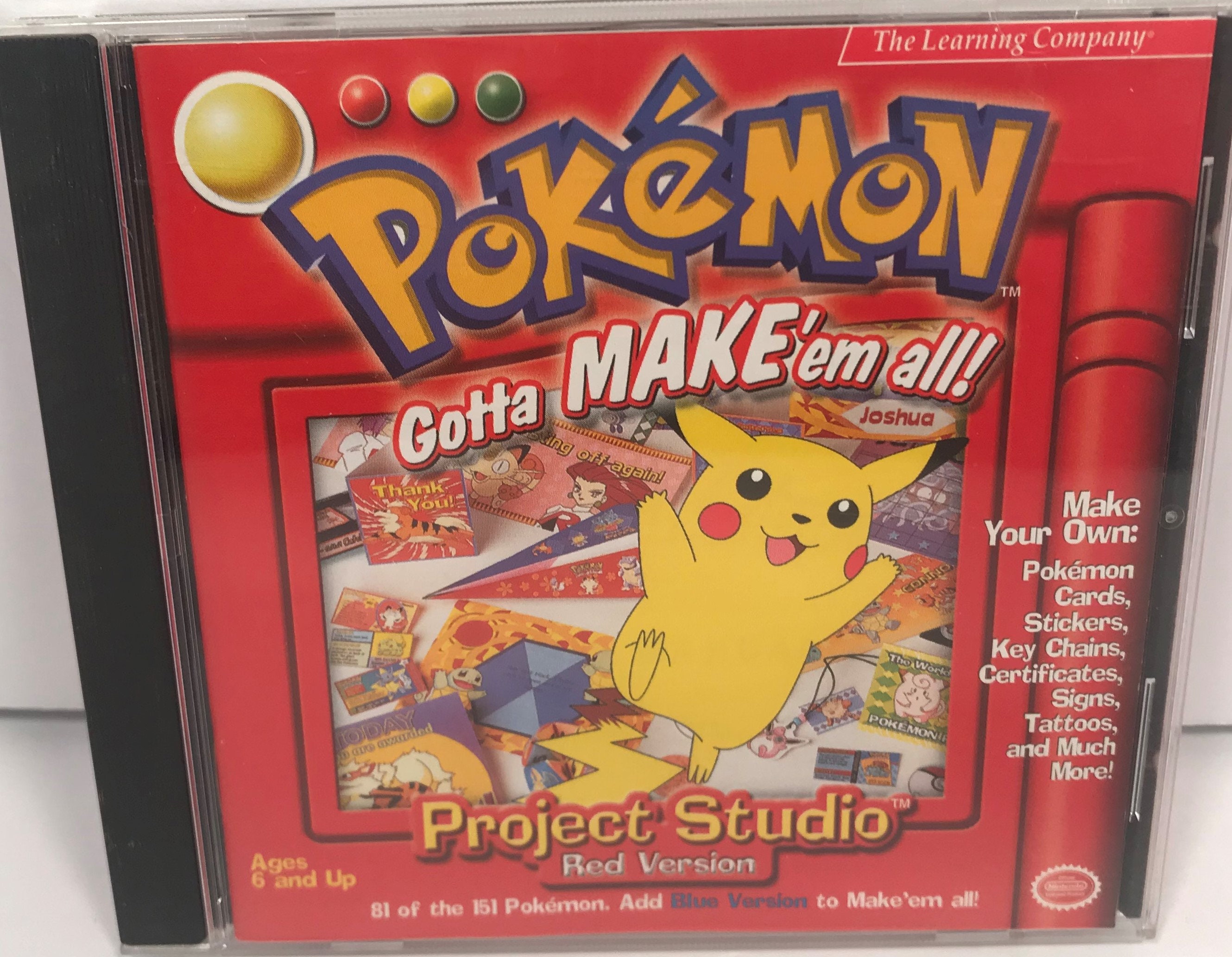 Pokemon Project Studio Red Version CD-ROM - Gotta Make 'Em All! (2001) NEW