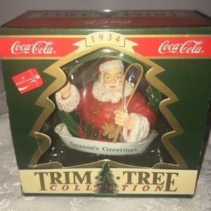 1994 Coca Cola Coke Christmas Holiday Ornament Trim A Tree Collection Santa 1943 