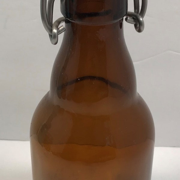 Vintage German Kulmbacher Brown Beer Bottle With Ceramic Flip Top 1980's Excellent Condition