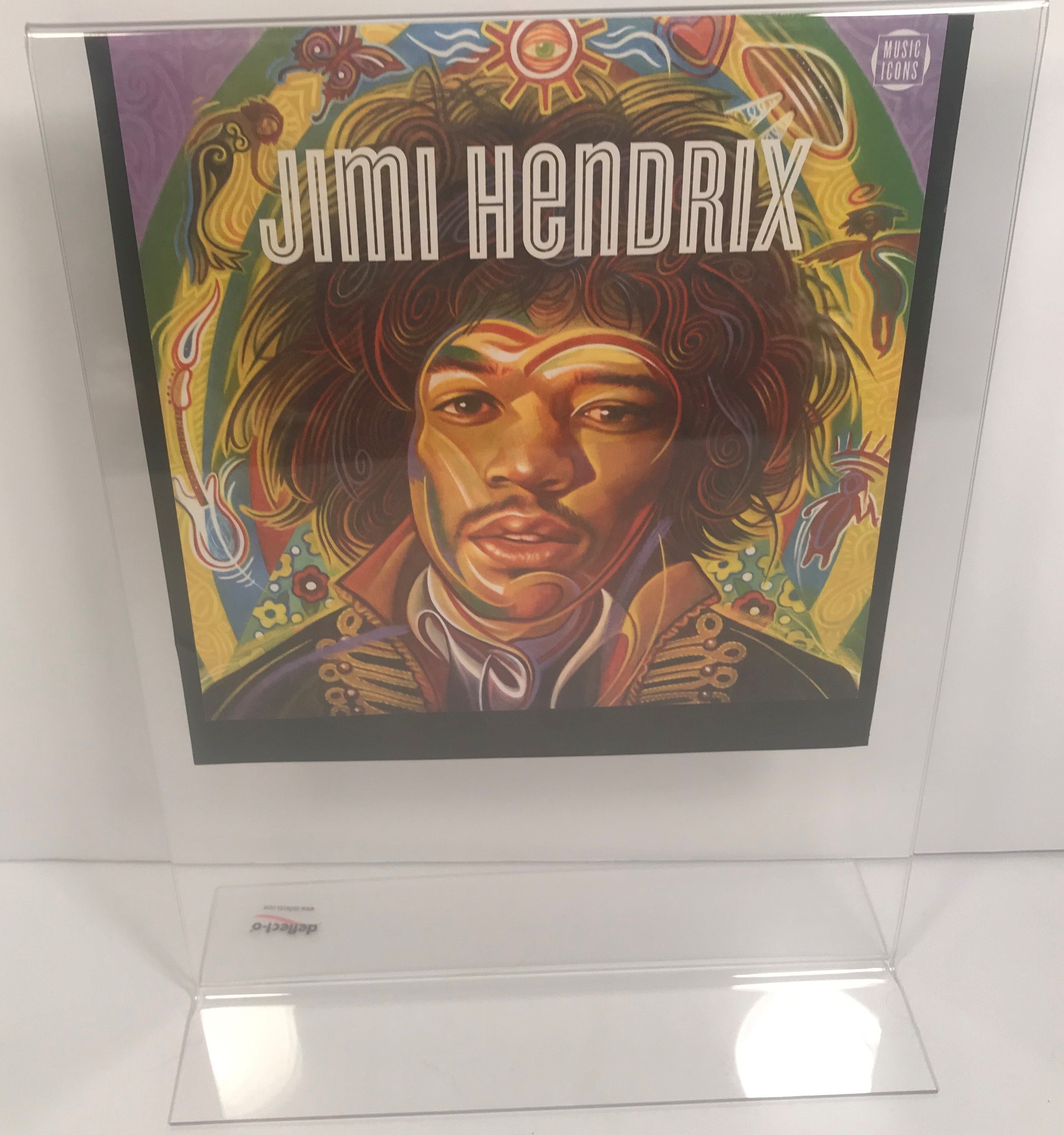 Vintage Handmade Jimi Hendrix Framed USPS Stamp Sheet With