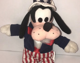 Walt Disney Parks And Stores Mini Bean Bag Plush Uncle Sam Goofy 