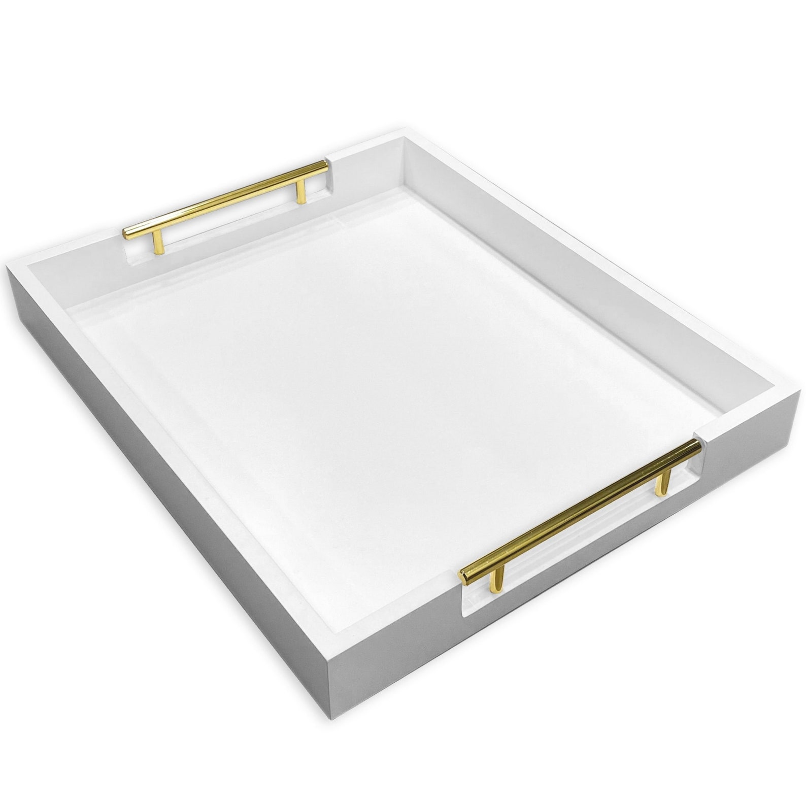 White Decorative Tray with Gold Handles & Gold Placemat WITH Etsy
