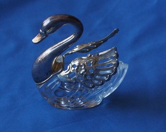 Silver Swan Salt Cellar