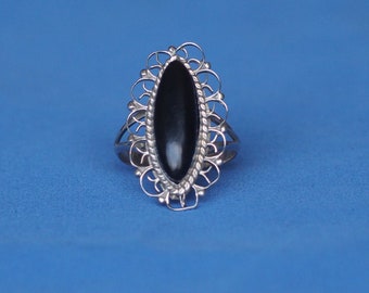 Sterling Silver and Onyx Ring