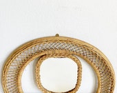 Arched Wicker Rattan Mirror