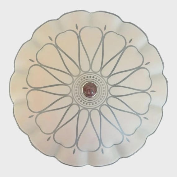 Deco Pink Sunburst Flush Light, 1940s