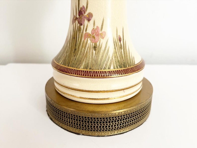 Antique Asian Wisteria Lamps & Shades a Pair image 5