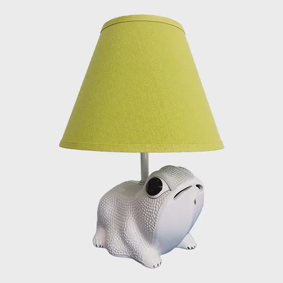 Italian Frog Lamp & Shade, C1960