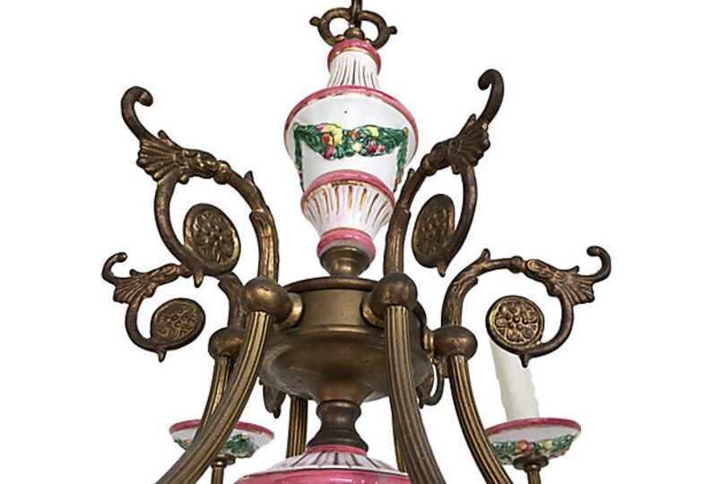 1940s French Porcelain Chandelier