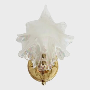1960s Iridescent Glass Shell Sconce
