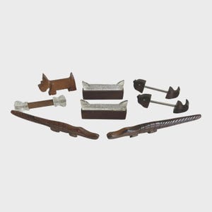 French Crystal & Wood Knife Rests - Set of 8