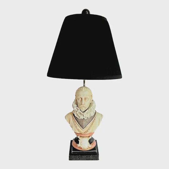 Italian Bust Lamp & Shade, C1950