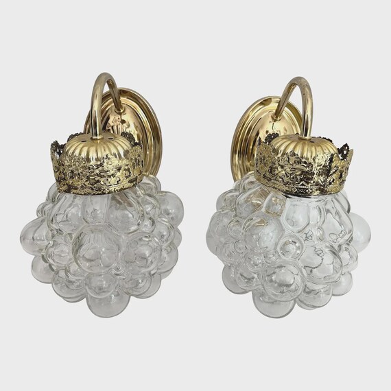 1960s Bubble Glass Sconces, Pair