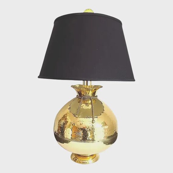 Hammered Brass Bag Lamp & Shade, C1970