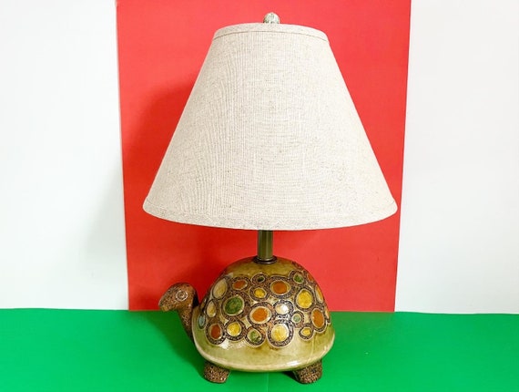 1960s Italian Turtle Lamp & Shade