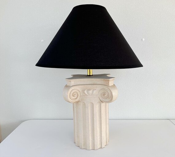 Natural Plaster Column Lamp & Shade