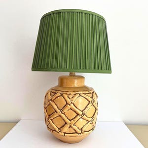 Ceramic Bamboo Jar Lamp & Shade, C1960