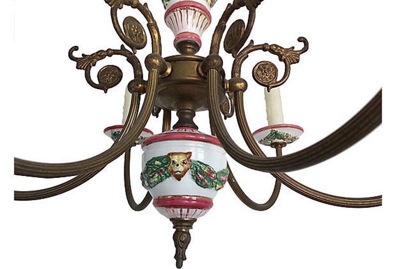 1940s French Porcelain Chandelier
