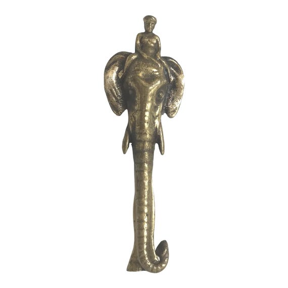 Elephant & Mahout Door Knocker, 1960s