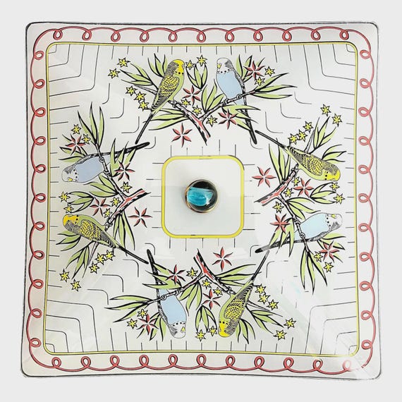 Deco Parakeets Ceiling Light, 1940s