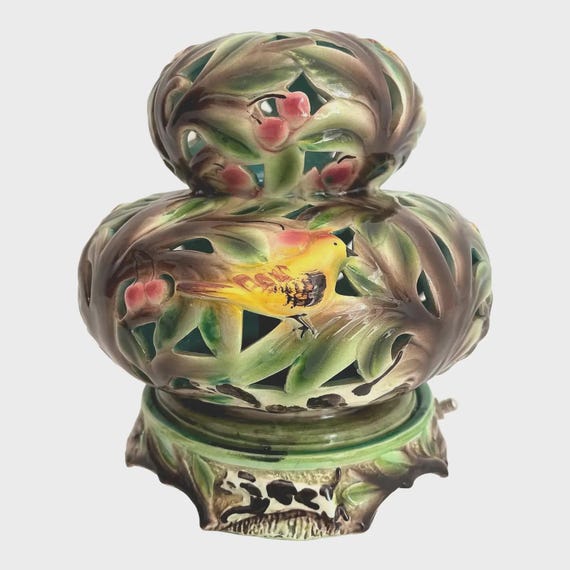 1950s Italian Flora & Fauna Accent Lamp