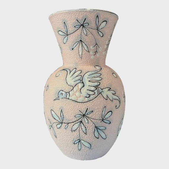 Italian Flora & Fauna Vase, C1950