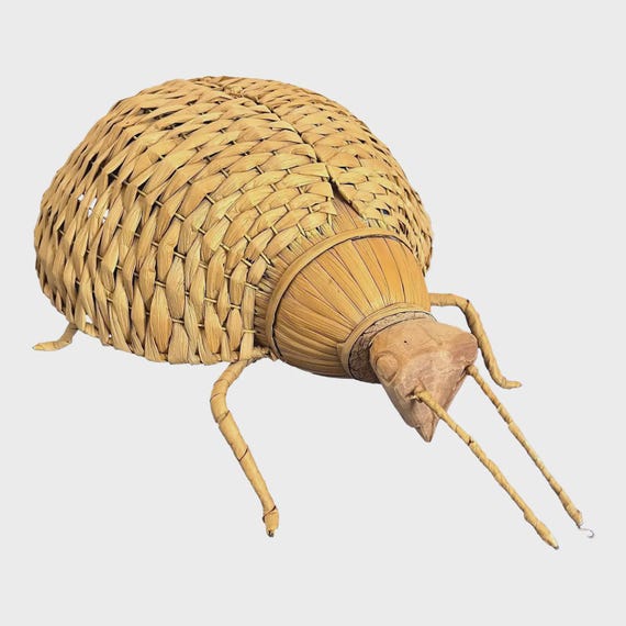 Giant 1970s Wicker Beetle