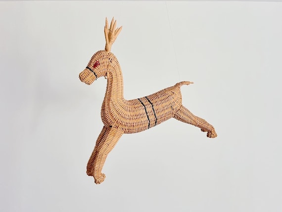 Oversize Wicker Reindeer, C1970