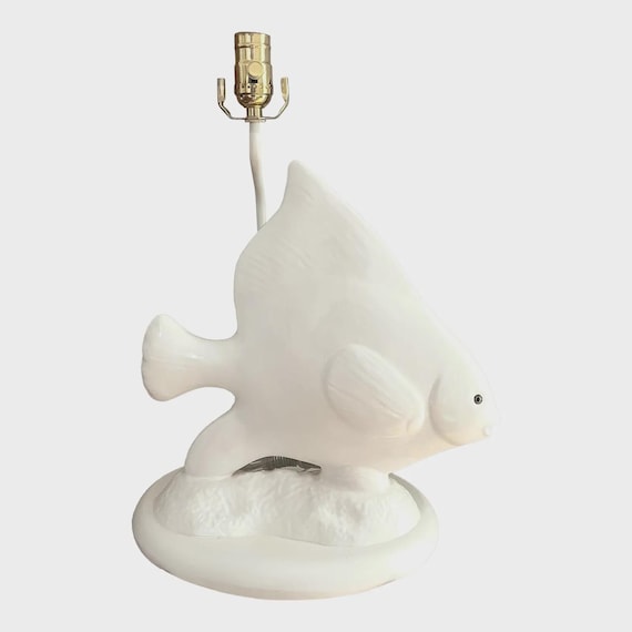 1970s Ceramic Angel Fish Lamp