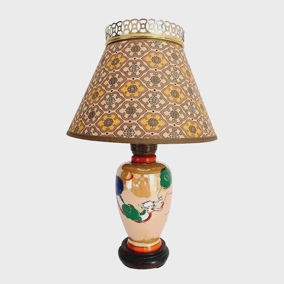 Flying Dragon Lamp & Shade, C1940