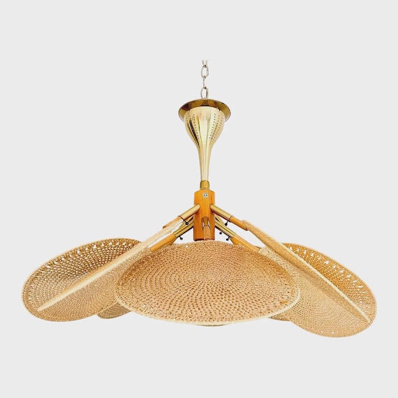 Italian Wicker Palm Light, C1960