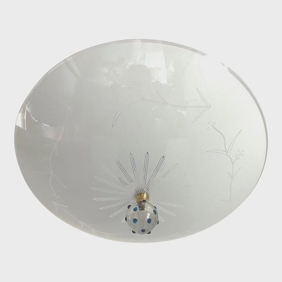 Mid Century Sun & Berry Branches Flush Light