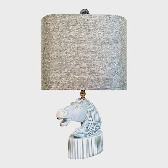 Roman Horse Head Lamp & Shade, C1950