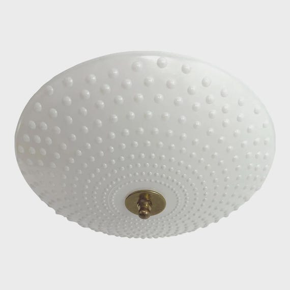 Frosted Hobnail Glass Ceiling Light, 1950s