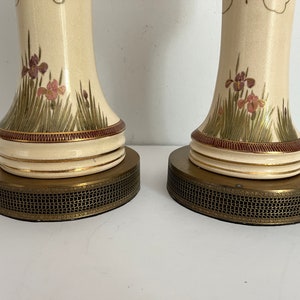 Antique Asian Wisteria Lamps & Shades a Pair image 9
