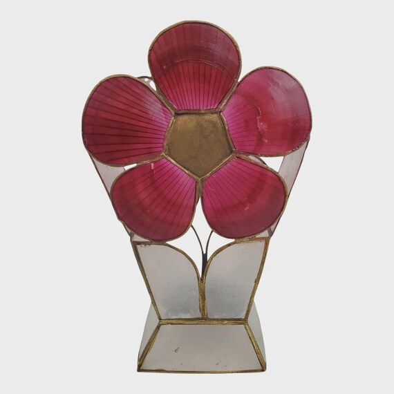 1960s Capiz Shell Flower Vase/Pencil Holder