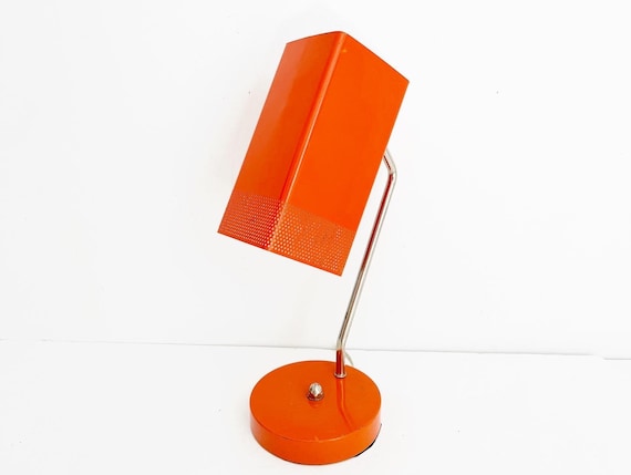 Midcentury Orange Desk Lamp