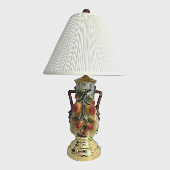 Pear Tree Lamp & Shade, C1950