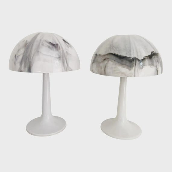 Marbled Mushroom Lamps by Gilbert - Pair