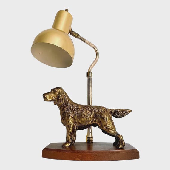 1960s Retriever Dog Desk Lamp