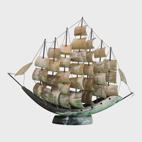 Italian Horn Ship Model, C1950