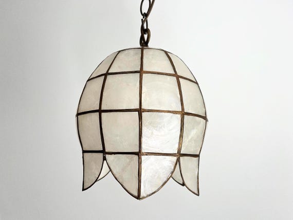 1960s Capiz Shell Tulip Light