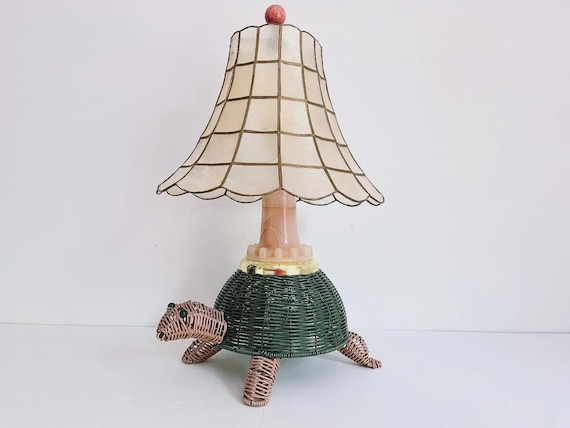 Mid Century Turtle Lamp & Shell Shade