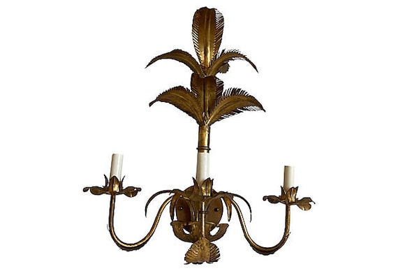 1950s Italian Palm Topiary Sconce