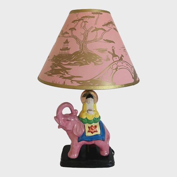 Elephant Desk Lamp & Shade, C1940