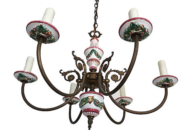 1940s French Porcelain Chandelier