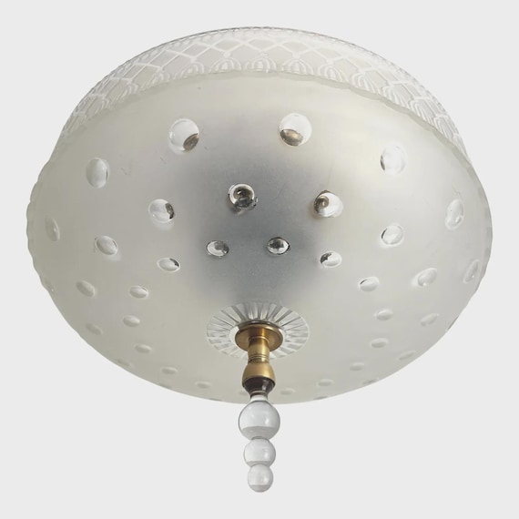 1940s Cut Glass Ceiling Light