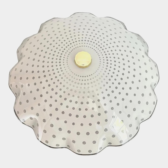 1950s Ruffled Polka Dot Flush Light